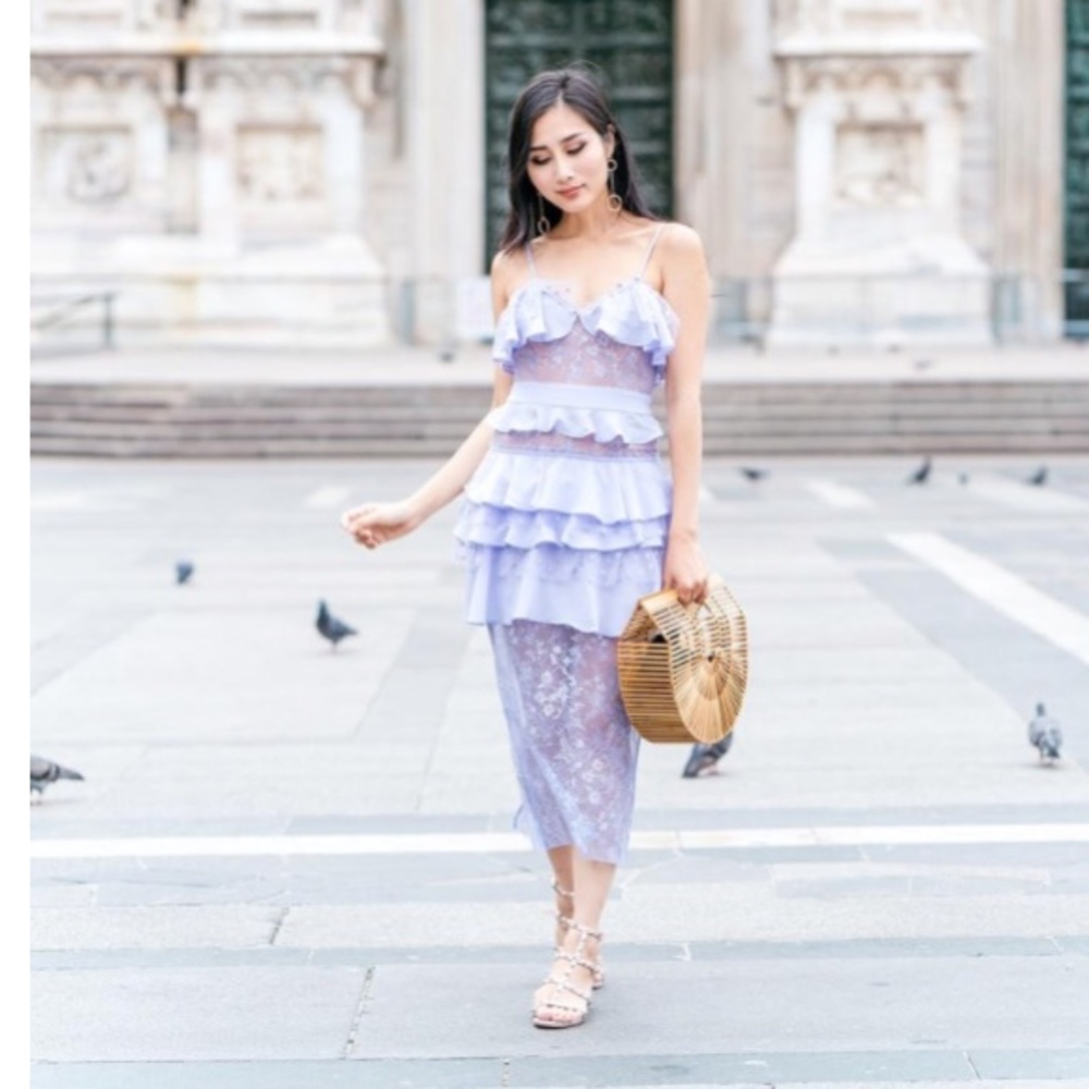 For love and lemons lavender cosmic tiered dress